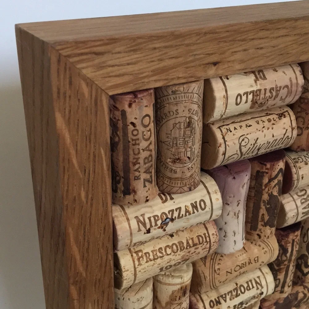 Rectangular Wood-Framed Wine Cork Trivet